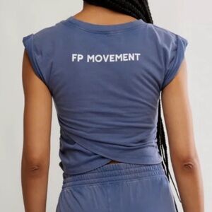 NWT FP Movement Hot Shot Logo Crossover TOP only | Blue Indigo | Size L